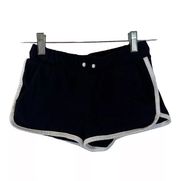 Old Navy Girls Shorts Medium Black with White Trim Elastic Waist Cotton Blend - Picture 1 of 4